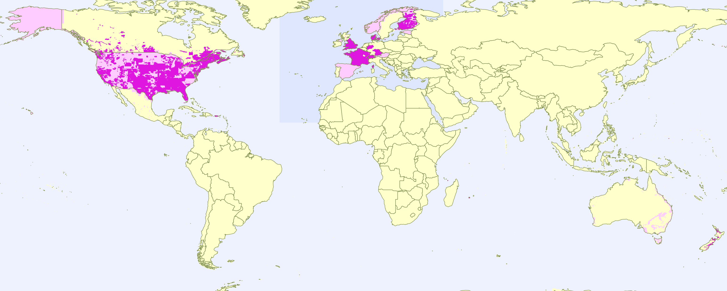 Global coverage map.